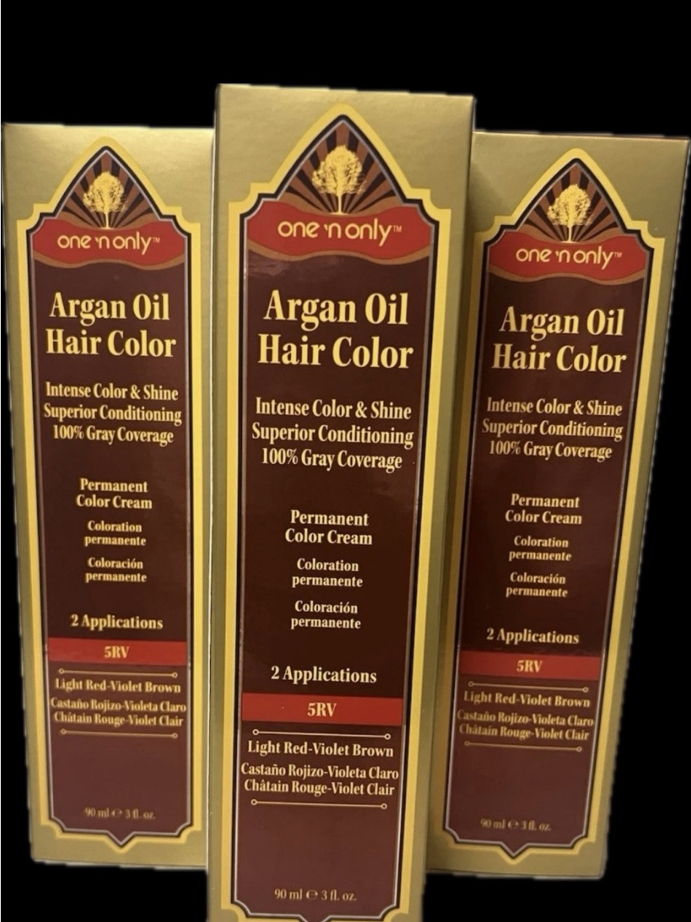 3pack- One 'n Only Argan Oil Hair Color 5RV Light Red-Violet - Picture 2 of 2